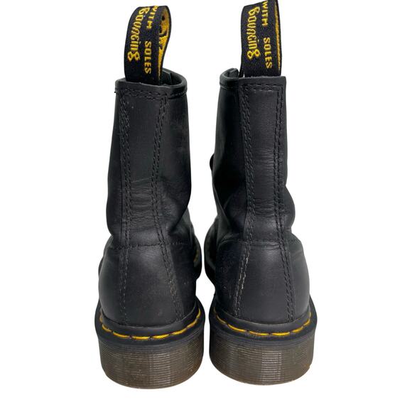 Dr Martens 11821 Black Leather 8 Eye Mid Boots 6 - Picture 8 of 11